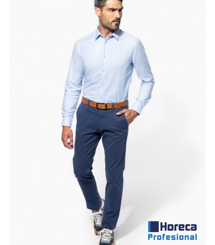 Camisa Oxford de Manga Larga Hombre