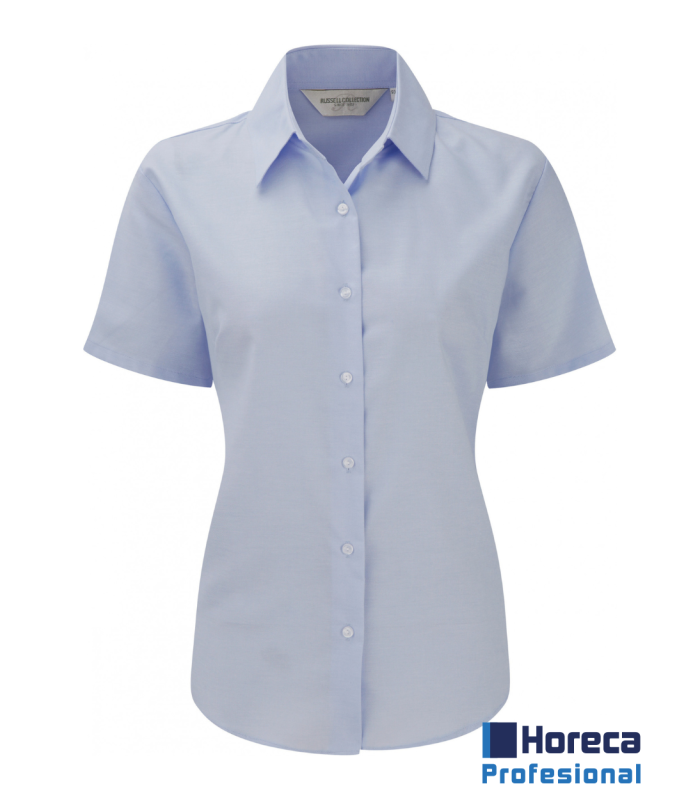 Camisa Oxford Manga Corta de Mujer