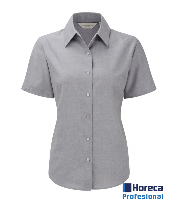 Camisa Oxford Manga Corta de Mujer