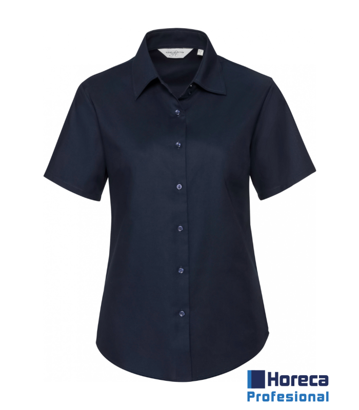 Camisa Oxford Manga Corta de Mujer